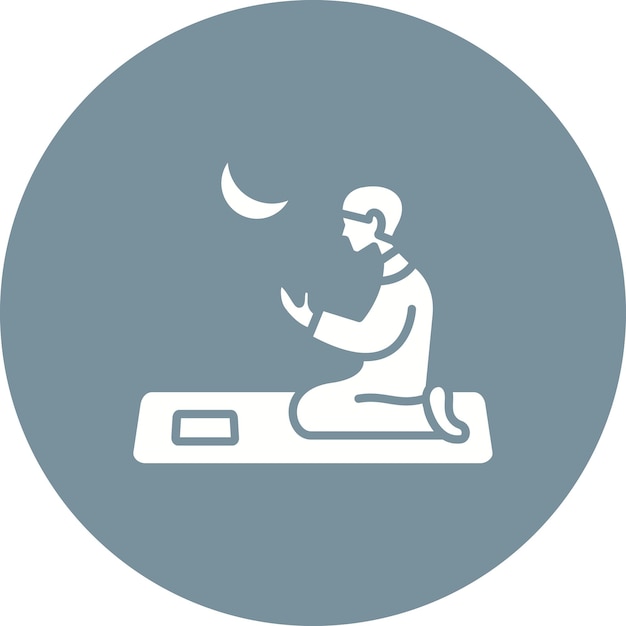 El icono vectorial de Dua musulmán se puede usar para el conjunto de iconos de Ramadán