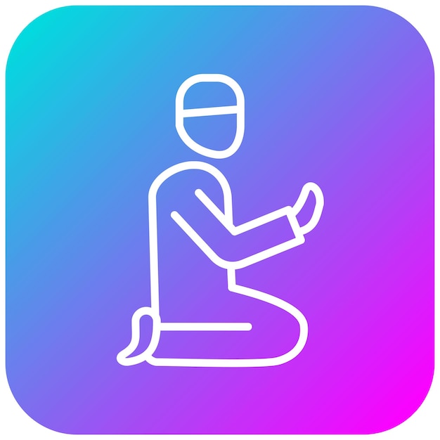 El icono vectorial de Dua musulmán se puede usar para el conjunto de iconos de Ramadán