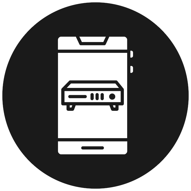 El icono vectorial de DVR se puede utilizar para el conjunto de icones de la interfaz de usuario móvil