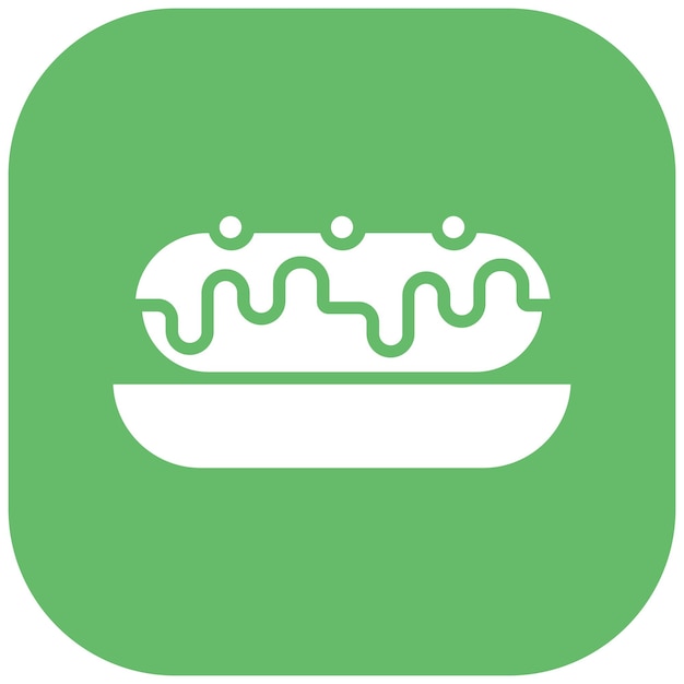 El icono vectorial de Eclair se puede usar para el conjunto de iconos de dulces y caramelos