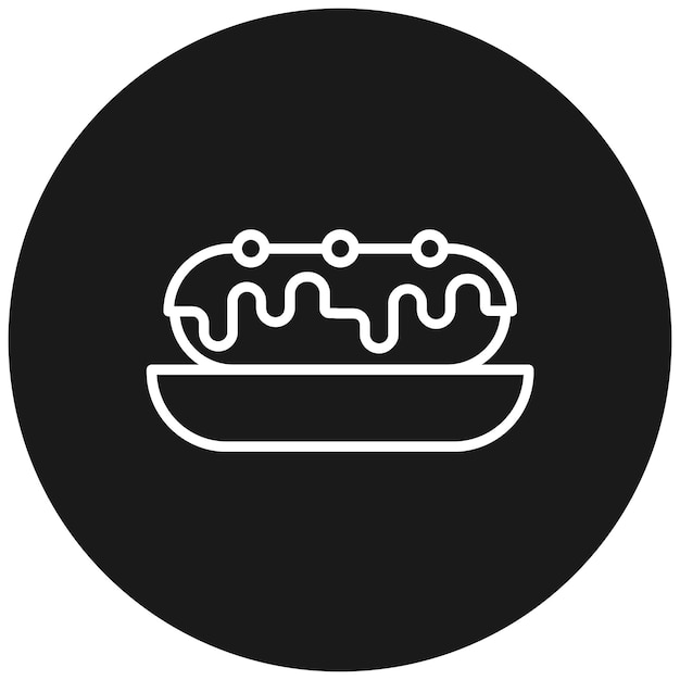 El icono vectorial de Eclair se puede usar para el conjunto de iconos de dulces y caramelos