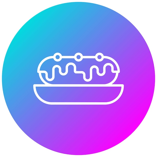 El icono vectorial de Eclair se puede usar para el conjunto de iconos de dulces y caramelos