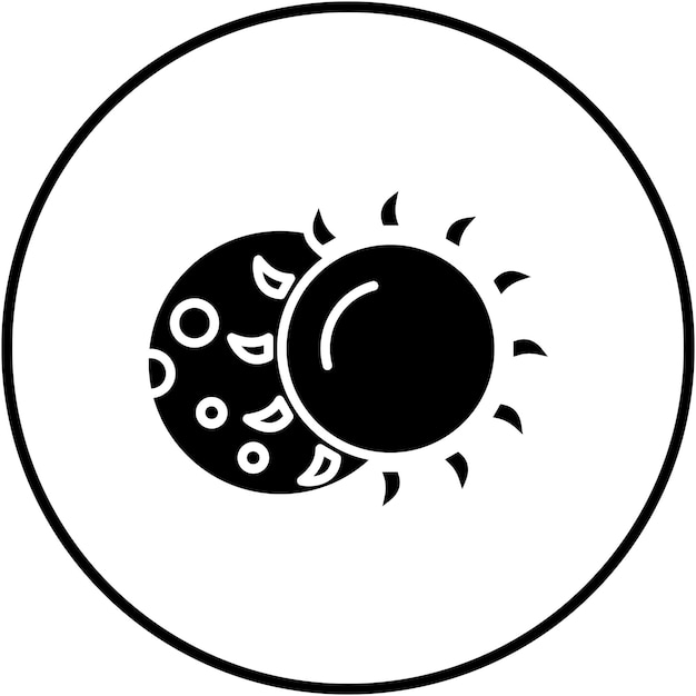 El icono vectorial del eclipse lunar se puede usar para el conjunto de iconos de tecnología espacial