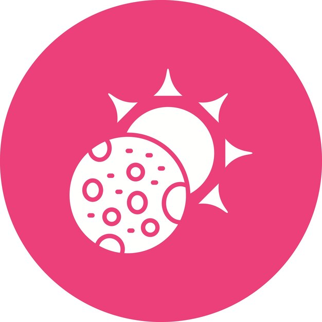 El icono vectorial del eclipse se puede usar para el conjunto de iconos del tiempo