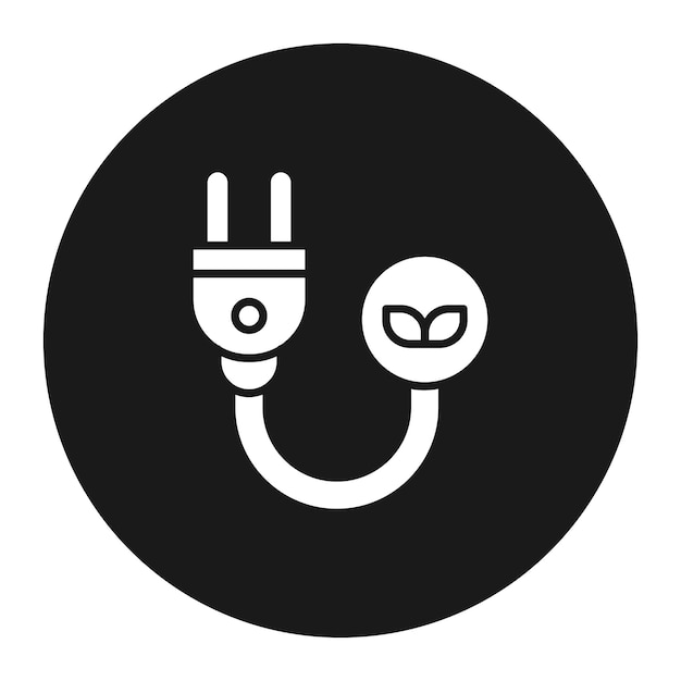 Vector el icono vectorial de eco power socket se puede utilizar para el conjunto de iconos de energía sostenible