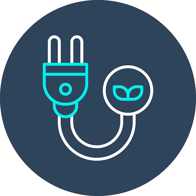 El icono vectorial de Eco Power Socket se puede utilizar para el conjunto de iconos de energía sostenible