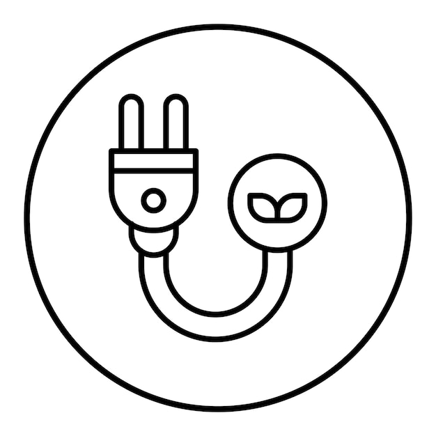 El icono vectorial de Eco Power Socket se puede utilizar para el conjunto de iconos de energía sostenible