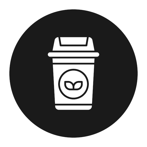 El icono vectorial de Eco Trash Bin se puede utilizar para el conjunto de iconos de energía sostenible