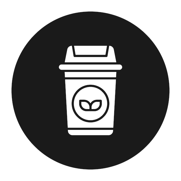 Vector el icono vectorial de eco trash bin se puede utilizar para el conjunto de iconos de energía sostenible