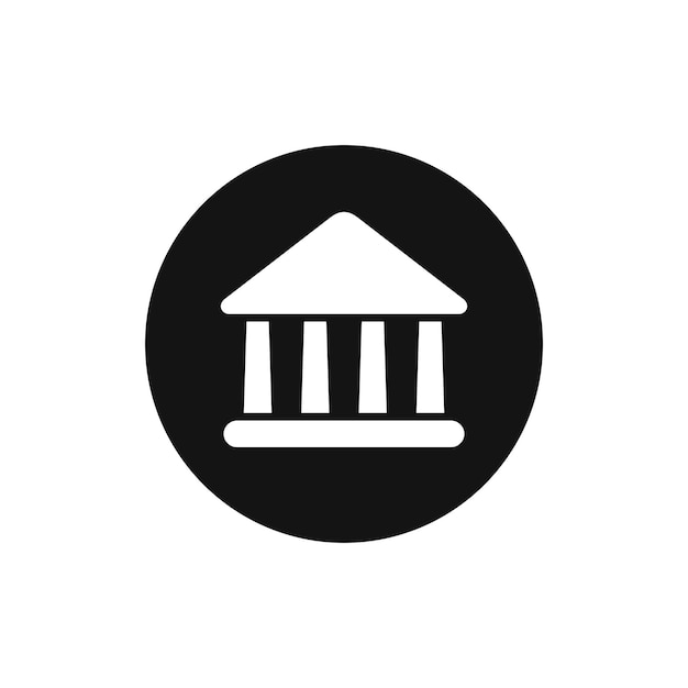 Icono vectorial del edificio del banco de la universidad del museo
