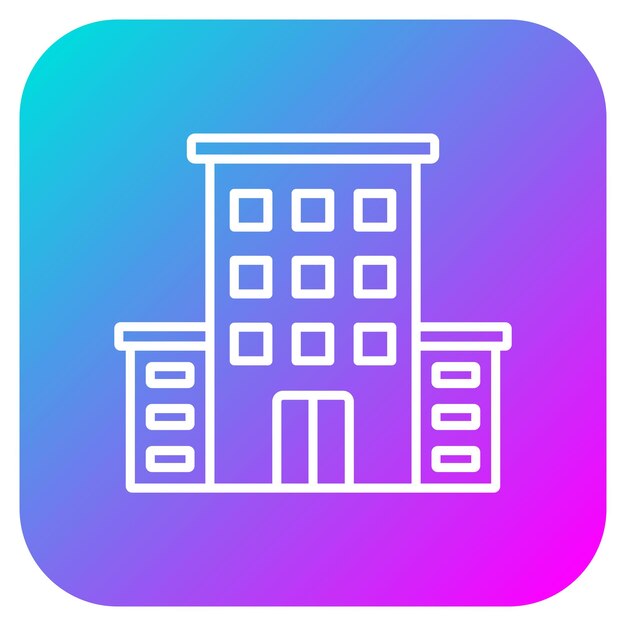 El icono vectorial del edificio se puede utilizar para el conjunto de iconos de bienes raíces