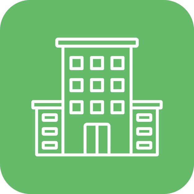 El icono vectorial del edificio se puede utilizar para el conjunto de iconos de bienes raíces