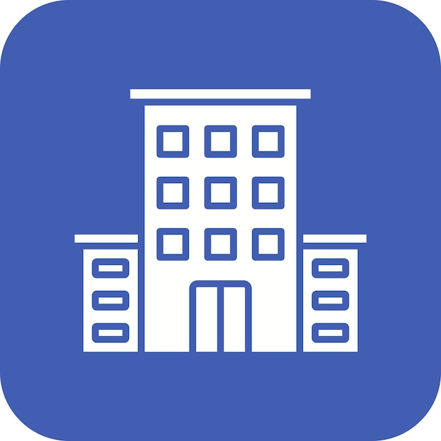 El icono vectorial del edificio se puede utilizar para el conjunto de iconos de bienes raíces