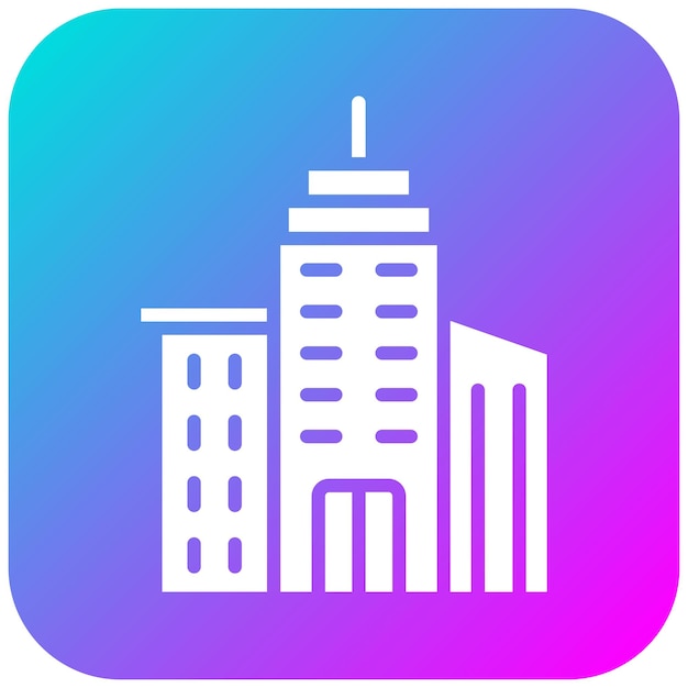El icono vectorial del edificio se puede utilizar para el conjunto de iconos del tipo de casas