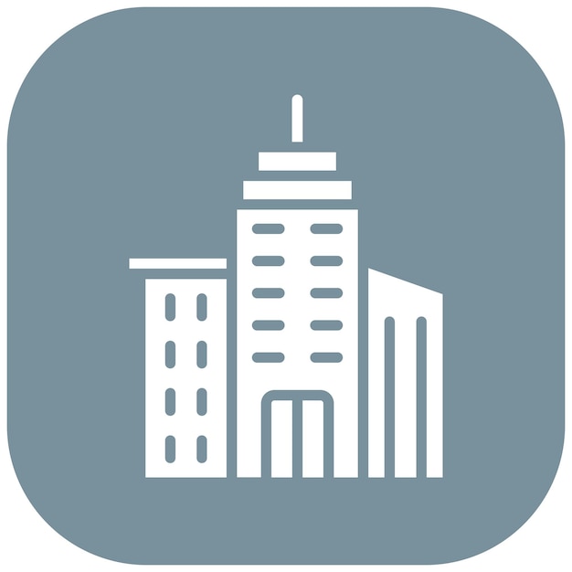 El icono vectorial del edificio se puede utilizar para el conjunto de iconos del tipo de casas