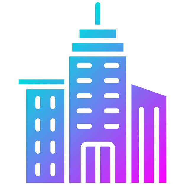 El icono vectorial del edificio se puede utilizar para el conjunto de iconos del tipo de casas