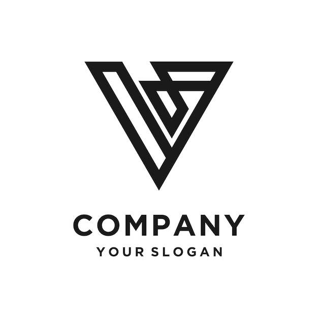 Icono vectorial de elemento de diseño de letra V con estilo creativo y simple