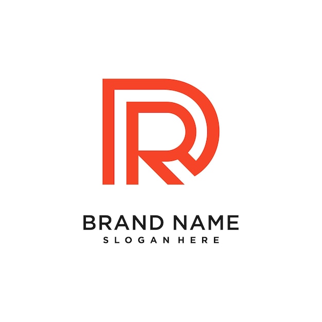 Icono vectorial de elemento de diseño R con idea de concepto moderno creativo