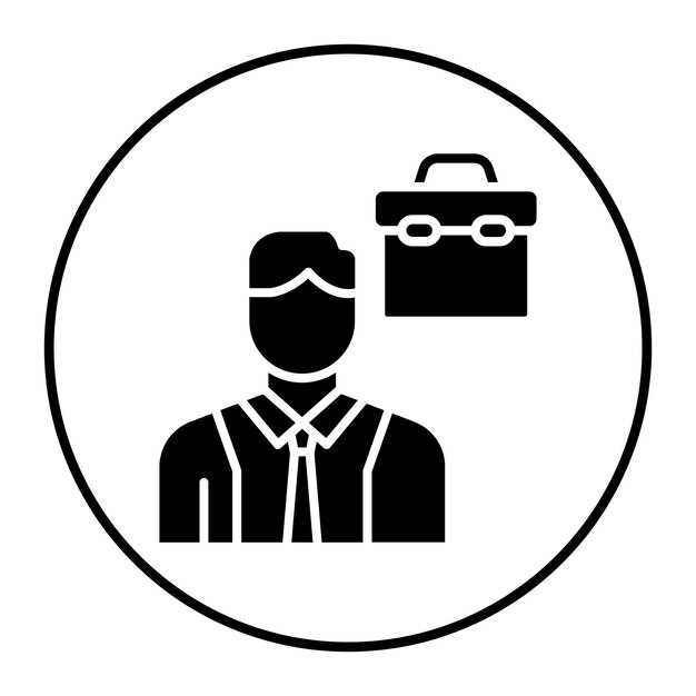 El icono vectorial del empleador masculino se puede utilizar para el conjunto de iconos de formación empresarial