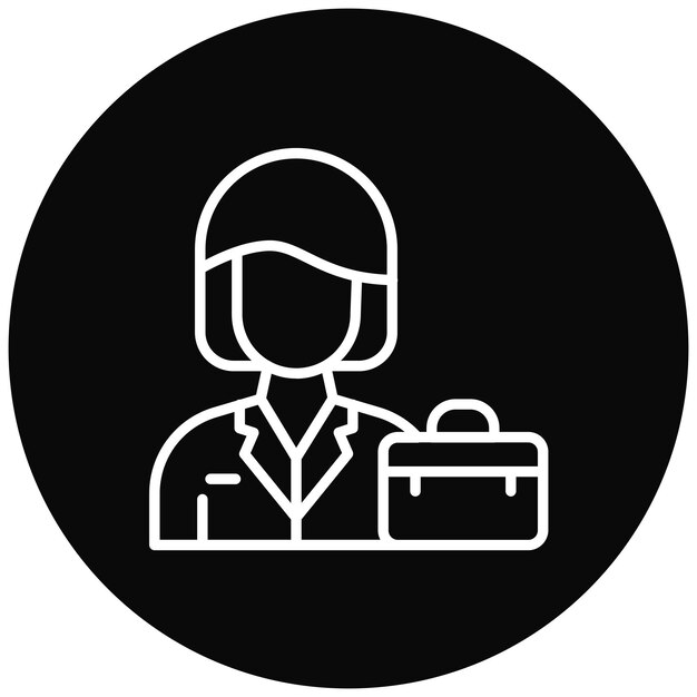 El icono vectorial del empresario se puede utilizar para el conjunto de iconos de mujeres