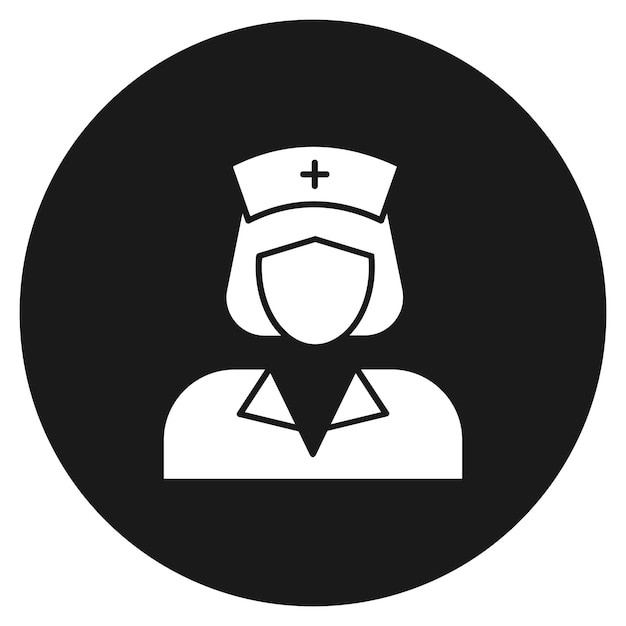 El icono vectorial de la enfermera se puede usar para el conjunto de iconos de la farmacia