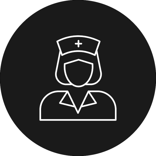 El icono vectorial de la enfermera se puede usar para el conjunto de iconos de la farmacia