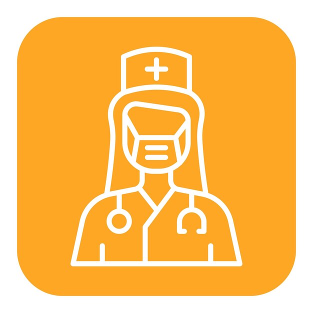 El icono vectorial de la enfermera de urgencias se puede usar para el conjunto de iconos de enfermería