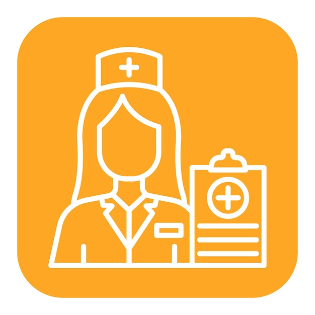 El icono vectorial del enfermero practicante se puede utilizar para el conjunto de iconos de enfermería