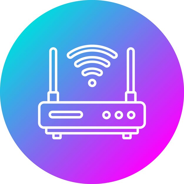 El icono vectorial del enrutador inalámbrico se puede utilizar para el conjunto de iconos de computadora y hardware