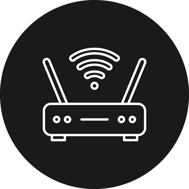 El icono vectorial del enrutador Wi-Fi se puede usar para el conjunto de iconos de Smart City