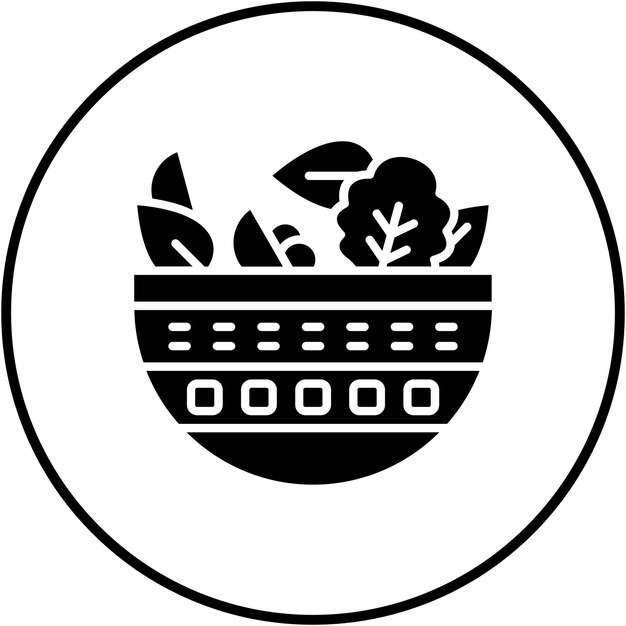 El icono vectorial de ensalada se puede usar para el conjunto de iconos del restaurante