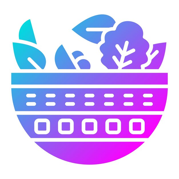 El icono vectorial de ensalada se puede usar para el conjunto de iconos del restaurante