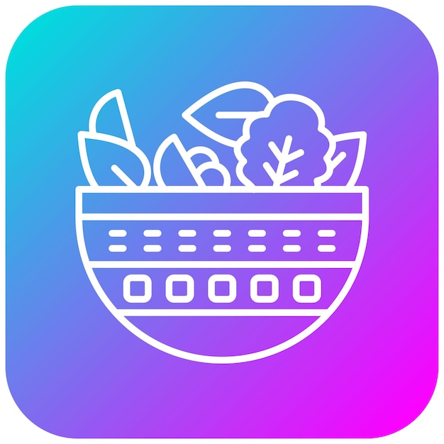 El icono vectorial de ensalada se puede usar para el conjunto de iconos del restaurante