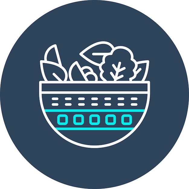 El icono vectorial de ensalada se puede usar para el conjunto de iconos del restaurante
