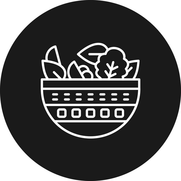 El icono vectorial de ensalada se puede usar para el conjunto de iconos del restaurante