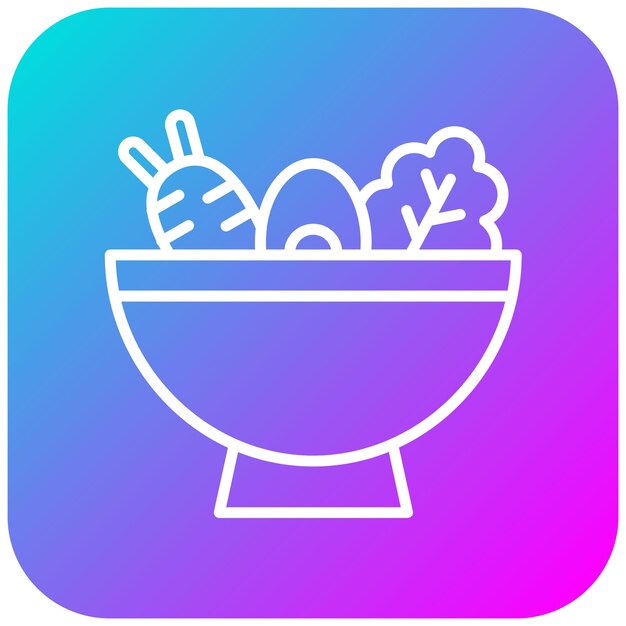 El icono vectorial de ensalada se puede utilizar para el conjunto de iconos de nutrición