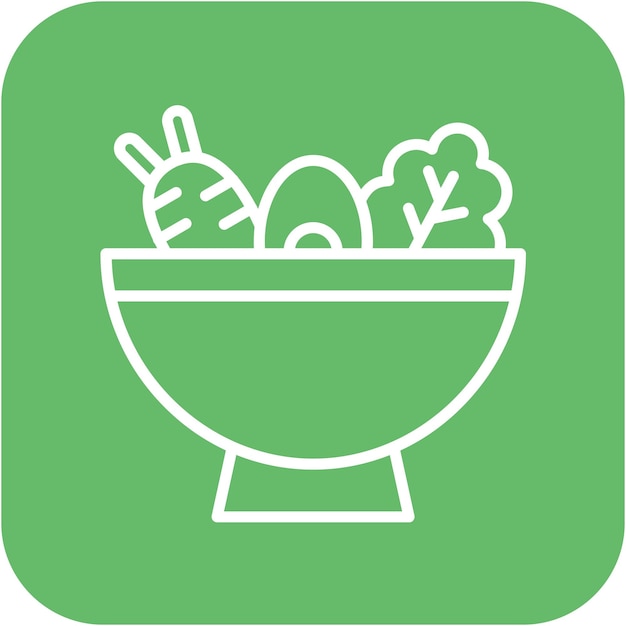 El icono vectorial de ensalada se puede utilizar para el conjunto de iconos de nutrición
