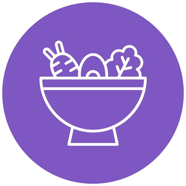 El icono vectorial de ensalada se puede utilizar para el conjunto de iconos de nutrición