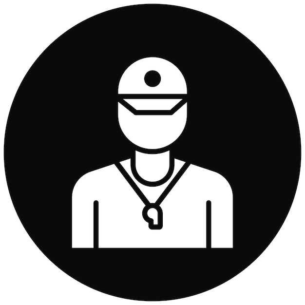 El icono vectorial del entrenador se puede usar para el conjunto de iconos de rugby