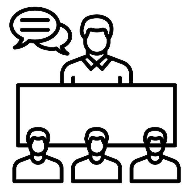 El icono vectorial de la entrevista grupal se puede utilizar para el conjunto de iconos de búsqueda de empleo