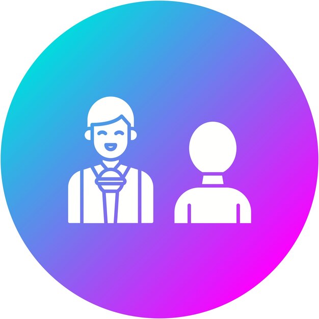 El icono vectorial de la entrevista se puede usar para el conjunto de iconos de noticias y medios