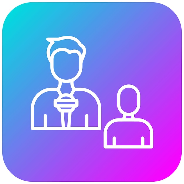 El icono vectorial de la entrevista se puede usar para el conjunto de iconos de periodismo