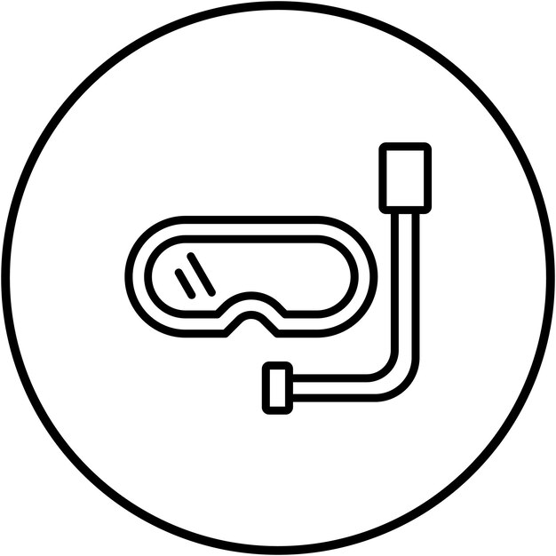 El icono vectorial de equipo de buceo se puede usar para el conjunto de iconos de diversión al aire libre