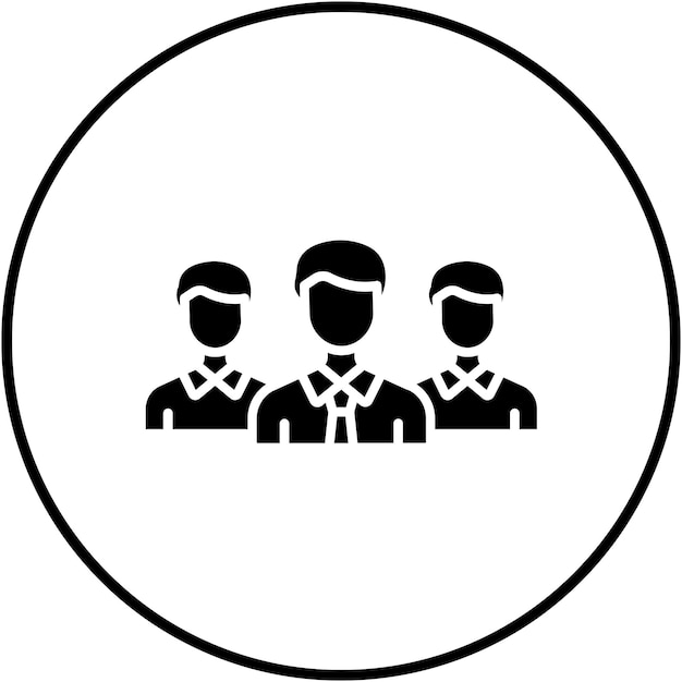 El icono vectorial del equipo ejecutivo se puede utilizar para el conjunto de iconos de recursos humanos