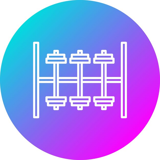 El icono vectorial del equipo de gimnasio se puede utilizar para el conjunto de iconos de gestión de hoteles
