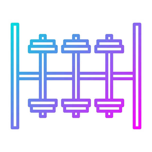 El icono vectorial del equipo de gimnasio se puede utilizar para el conjunto de iconos de gestión de hoteles