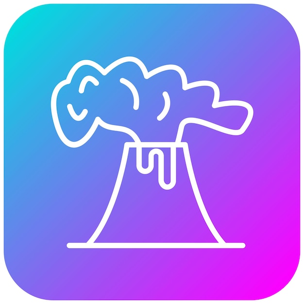 El icono vectorial de la erupción del volcán se puede usar para el conjunto de iconos de desastres naturales