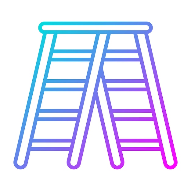 El icono vectorial de la escalera se puede utilizar para el conjunto de iconos de herramientas de construcción