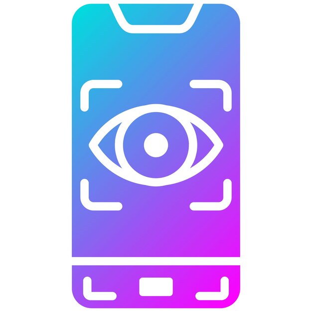 El icono vectorial de escaneo de la retina móvil se puede utilizar para el conjunto de iconos biométricos