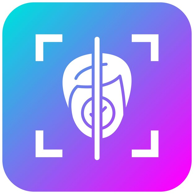 El icono vectorial del escáner facial se puede utilizar para el conjunto de iconos de tecnología